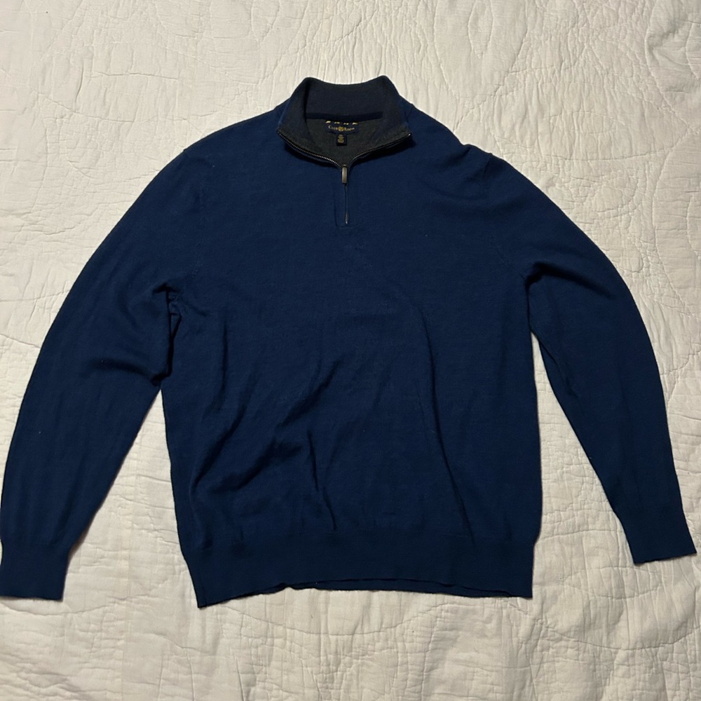 Club Room Men's Deep Blue Zip-Up Sweater
